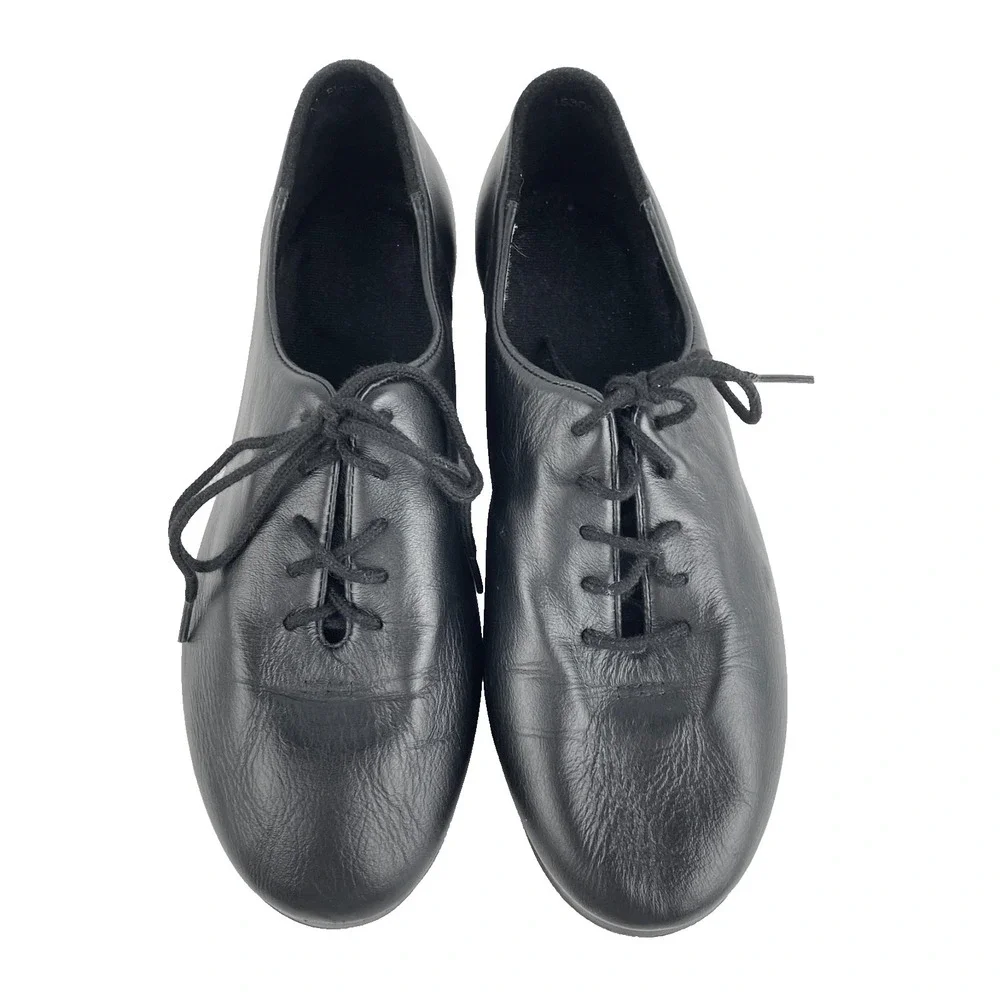 New! Leo Leather Tap Dance Shoes Women's 7 M Leather Black Lace Up Adult LS3005L - Picture 4 of 9